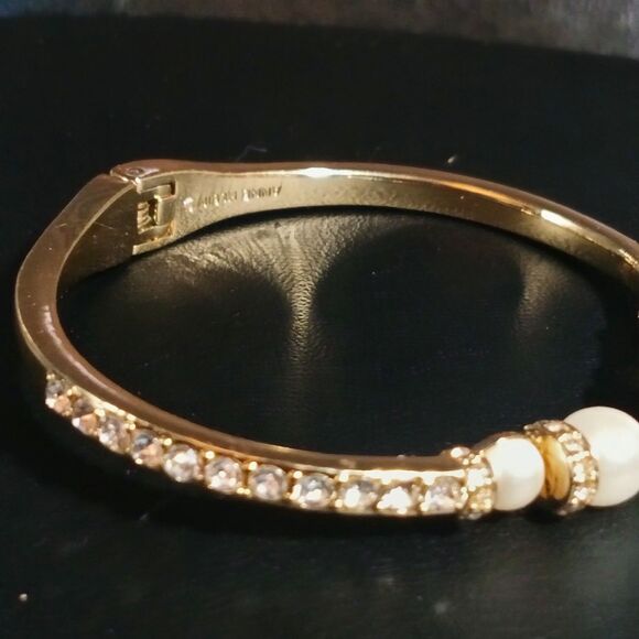 Anne Klein © Gold-Tone Hinged Bracelet | Classic Designer Fashion Jewelry - Picture 4 of 8